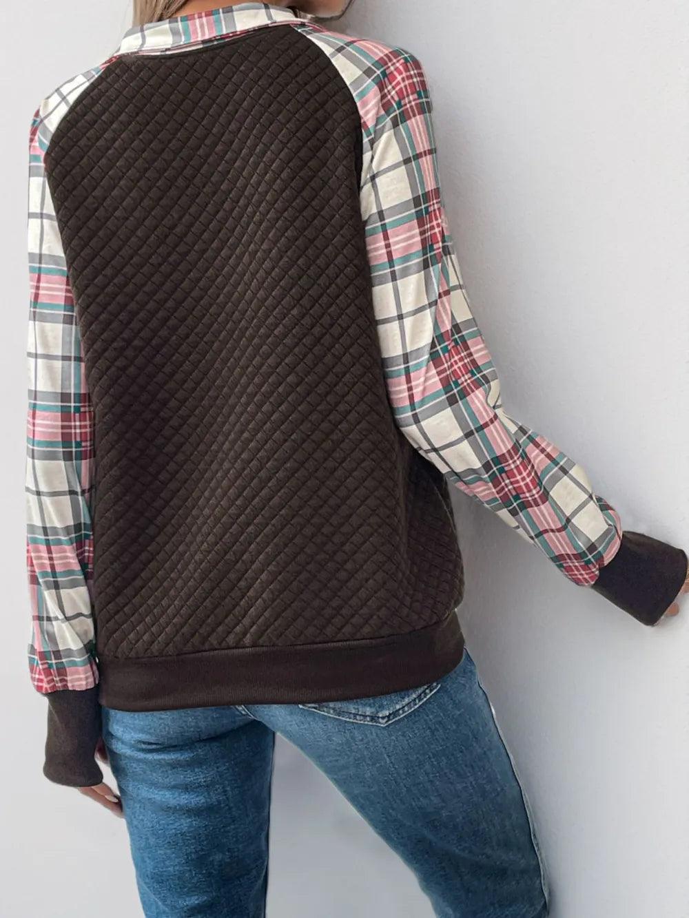 Retro patchwork retro texture pullover hoodie