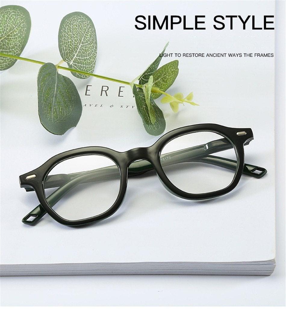 Retro Reading Eyeglasses Men Women HD Round Frame Reading Glasses Presbyopia Eyewear With Spring Hinge Vintage Round Frame Eyeglasses For Men Women  Diopter +1 1.5 2 2.5 3 3.5