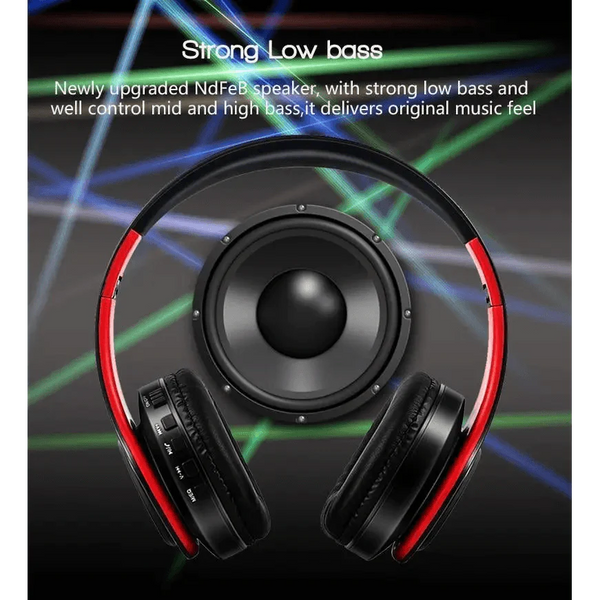 Retro Stereo Earphones Bluetooth Headphone Music Headset FM And Support SD Card With Mic And Volume Control, Wireless And Wired Headset