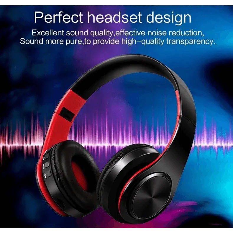 Retro Stereo Earphones Bluetooth Headphone Music Headset FM And Support SD Card With Mic And Volume Control, Wireless And Wired Headset