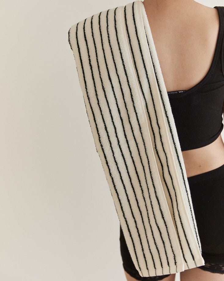 Retro Style 100% ORGANIC Combed Cotton Striped Bath Towel