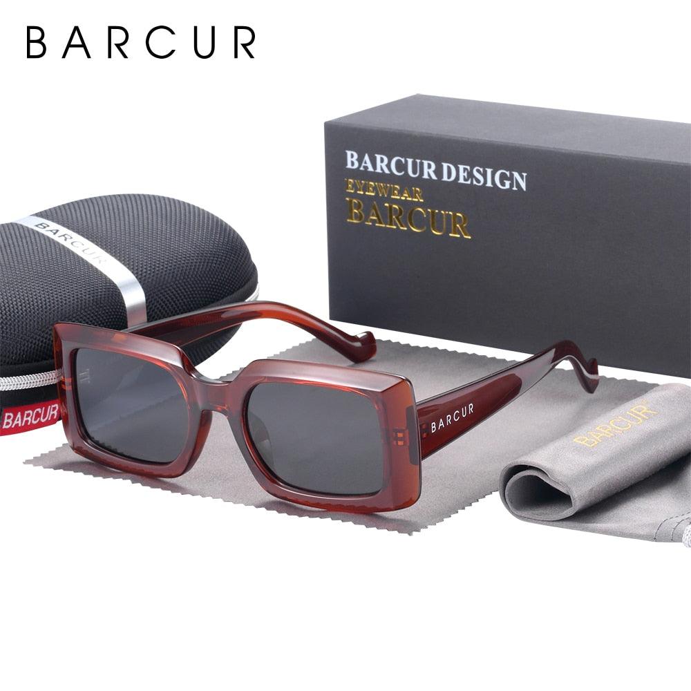 Retro Vintage Elegant BARCUR Polarized Design Sunglasses Men Polarized UV400 Women Square Sun glasses Eyewear Retro Small Frame sunglasses for Girls In Vintage Style