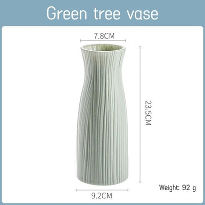 Retro Vintage  Plastic Imitation Ceramic Decorative Flower Vases for Decor Home, Living Room, Office, Parties, Wedding, Gift for Family Friends Vase Living Room Decoration Ornaments Modern Origami Plastic Vases for Flower Arrangements Home Decor