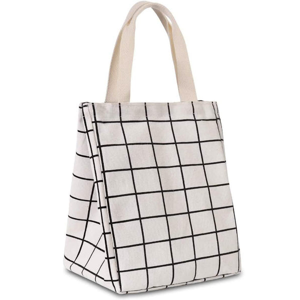 Reusable Lunch Bag Insulated Lunch Box Canvas Fabric with Aluminum Foil