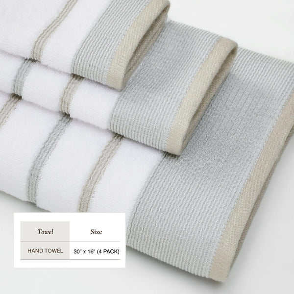 Decorative Cotton Stripe Bath Towel Set - Noelle Collection