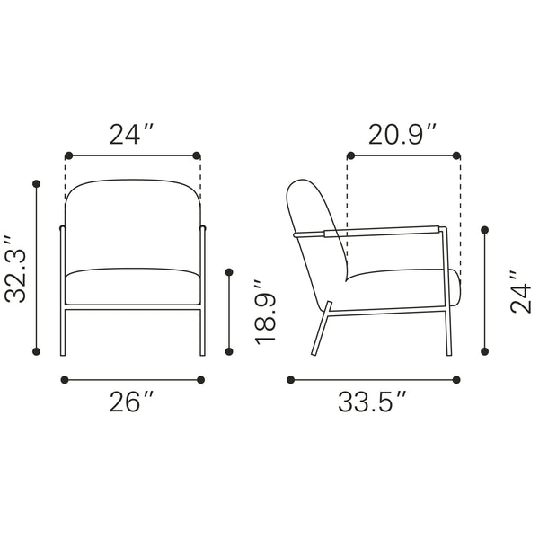Chicago Accent Chair Ivory
