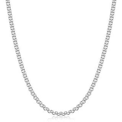Rhodium Filled High Polish Finish Bismark Chain 20''