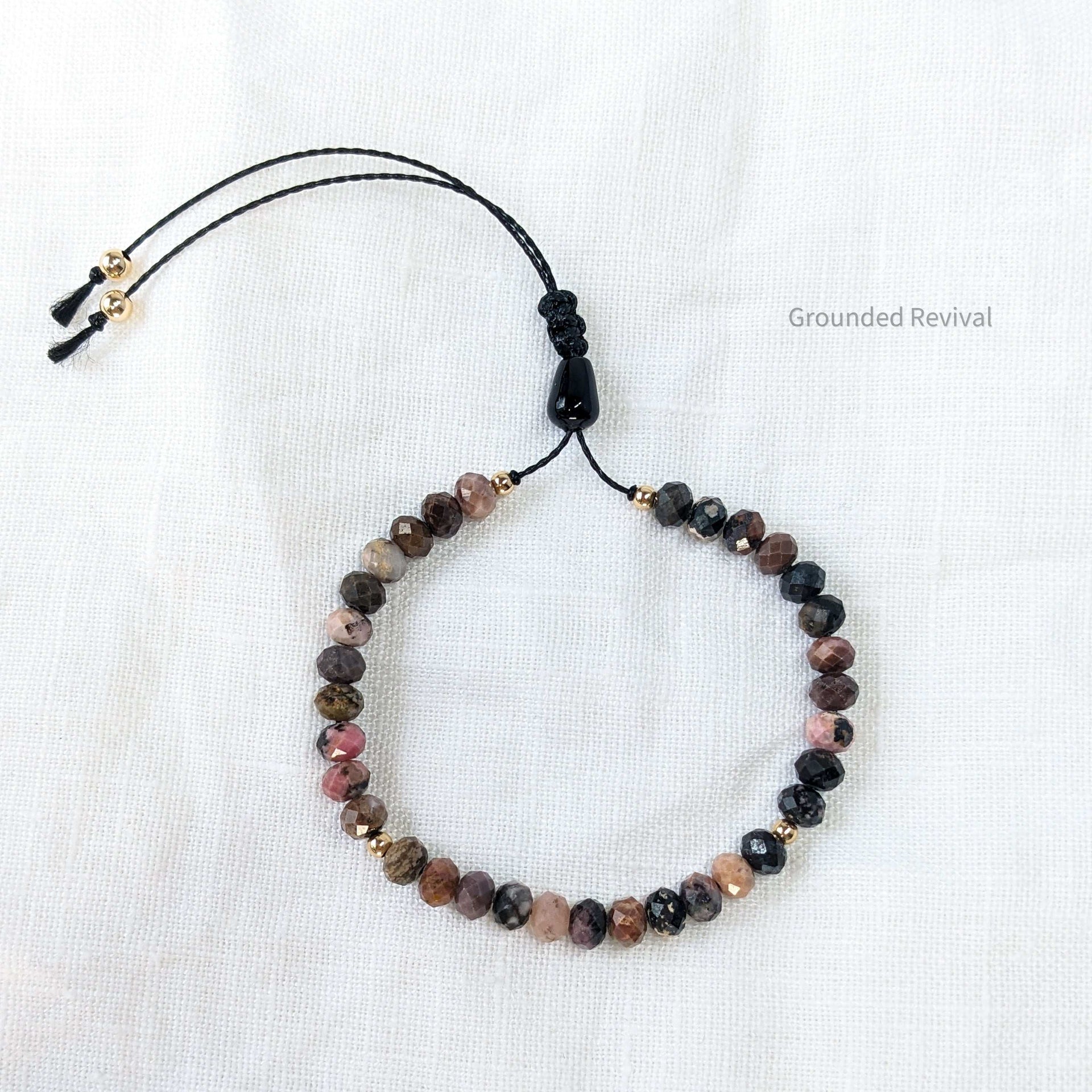 Rhodonite Tasbih Bracelet | Women's Prayer Beads - 33 Disc Beads, 6mm