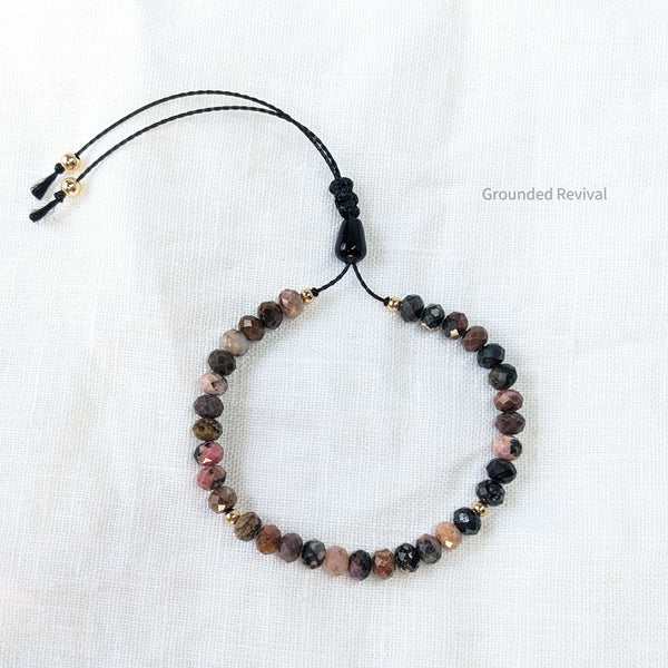 Rhodonite Tasbih Bracelet | Women's Prayer Beads - 33 Disc Beads, 6mm