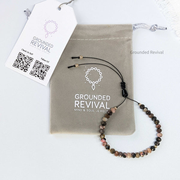 Rhodonite Tasbih Bracelet | Women's Prayer Beads - 33 Disc Beads, 6mm