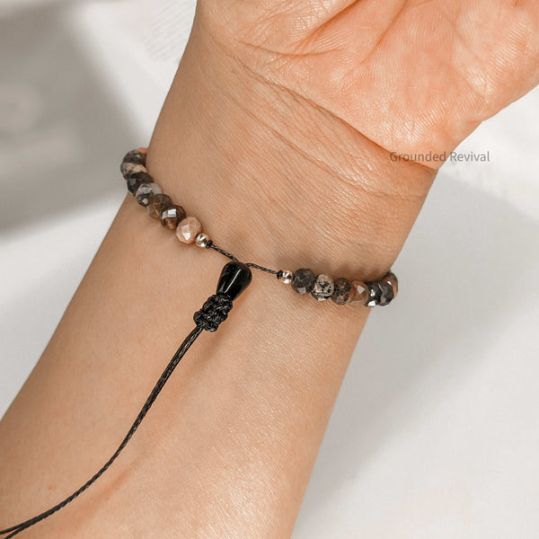 Rhodonite Tasbih Bracelet | Women's Prayer Beads - 33 Disc Beads, 6mm