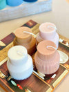 Ribbed Pedestal Handmade Candle
