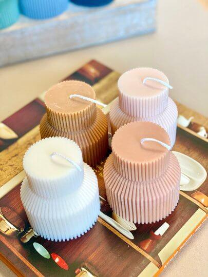 Ribbed Pedestal Handmade Candle