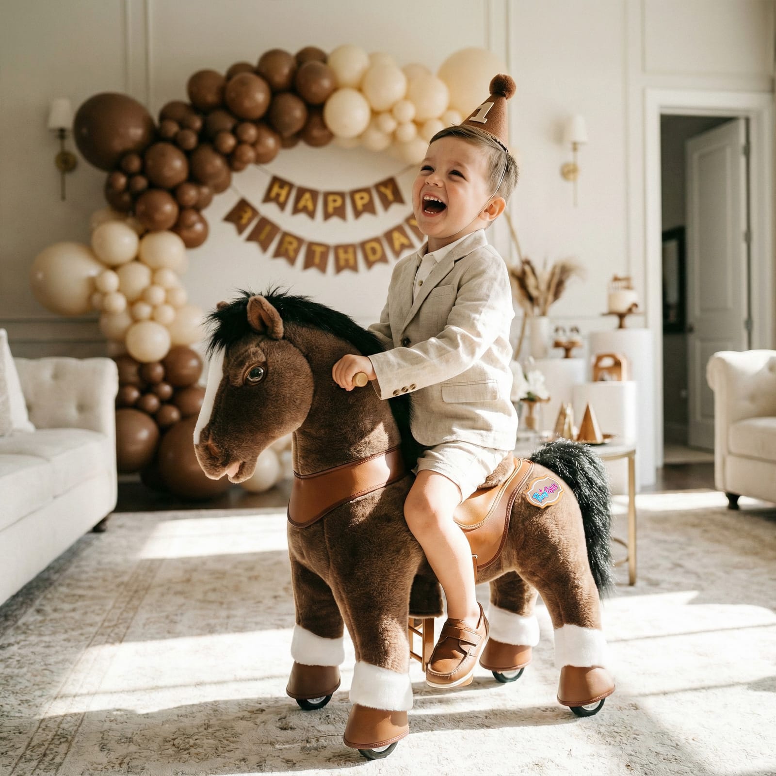 Model Y® Horse Ride-On Toy Age 3–4 – Chocolate Brown