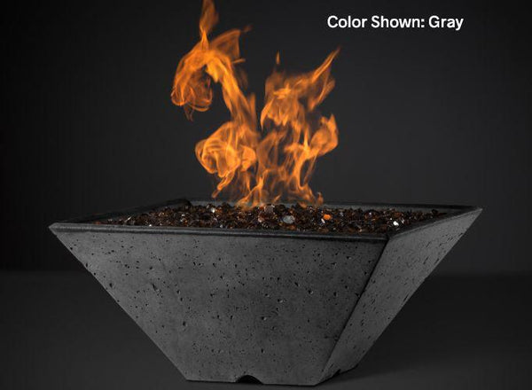 Slick Rock Concrete - RidgeLine Series Square Fire Bowl - Electronic Ignition