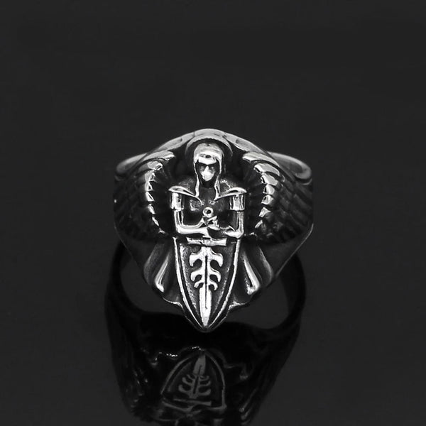 Roman St.Michael Archangel Stainless Steel Ring Ancient Treasures