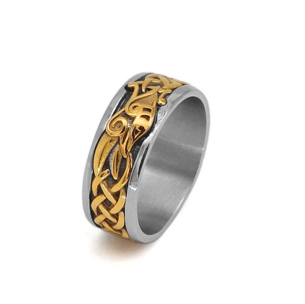 Vikings Dragon Stainless Steel Ring Ancient Treasures