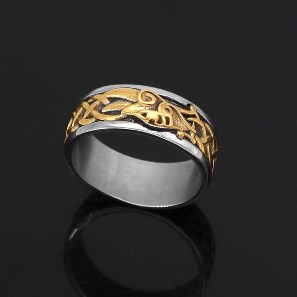 Vikings Dragon Stainless Steel Ring Ancient Treasures
