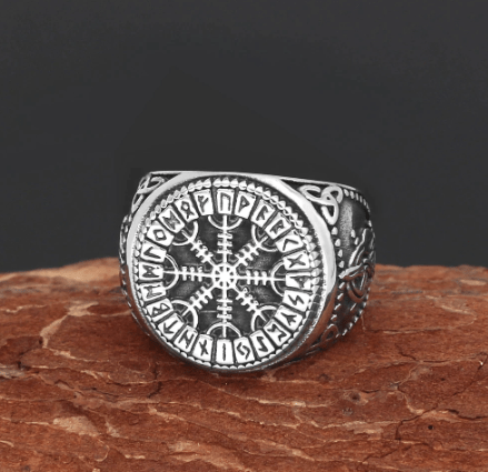 Vikings Helm of Awe Stainless Steel Ring Ancient Treasures