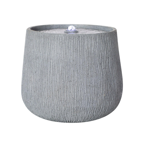 Resin Bubbler Fountain Outdoor Rippled Drum