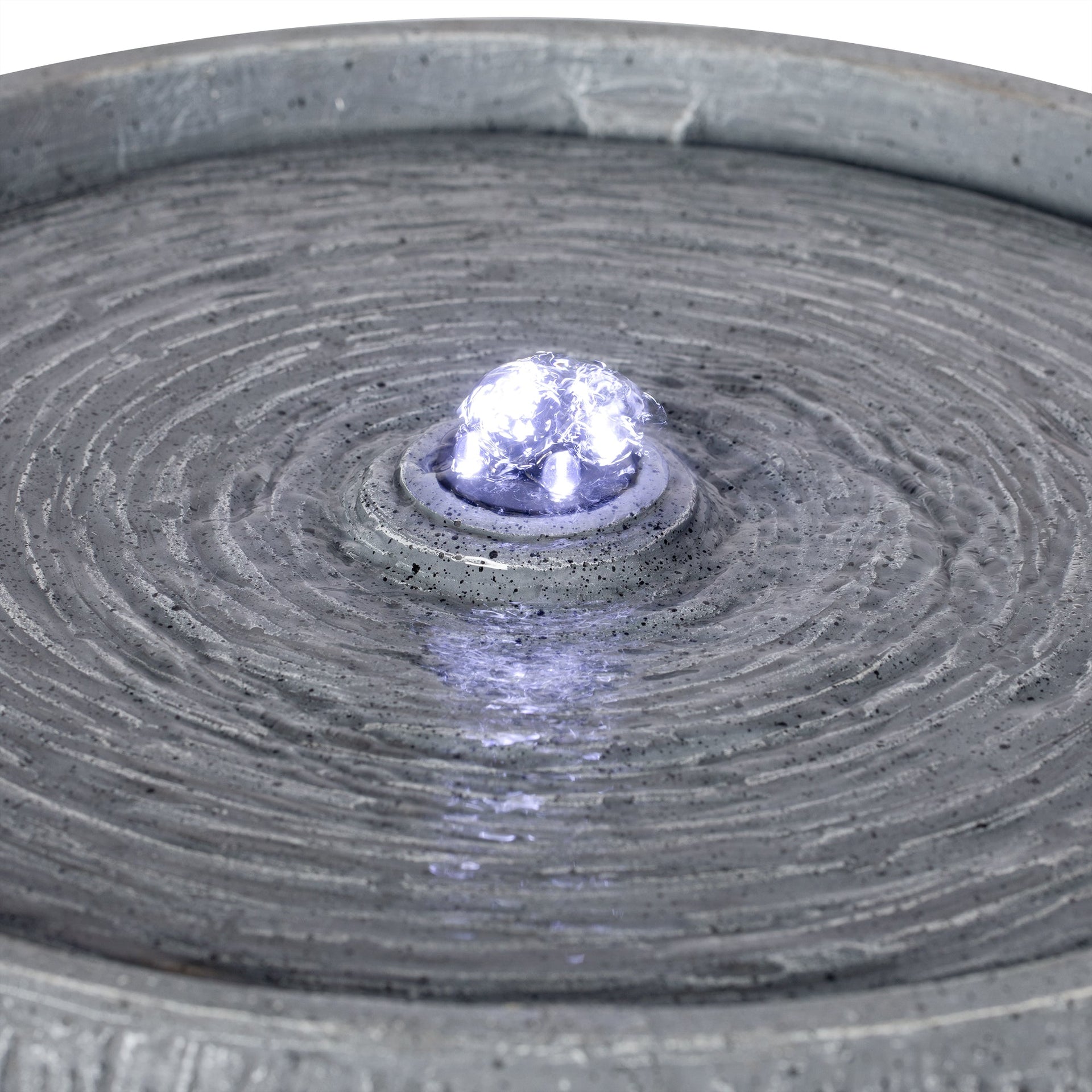 Resin Bubbler Fountain Outdoor Rippled Drum