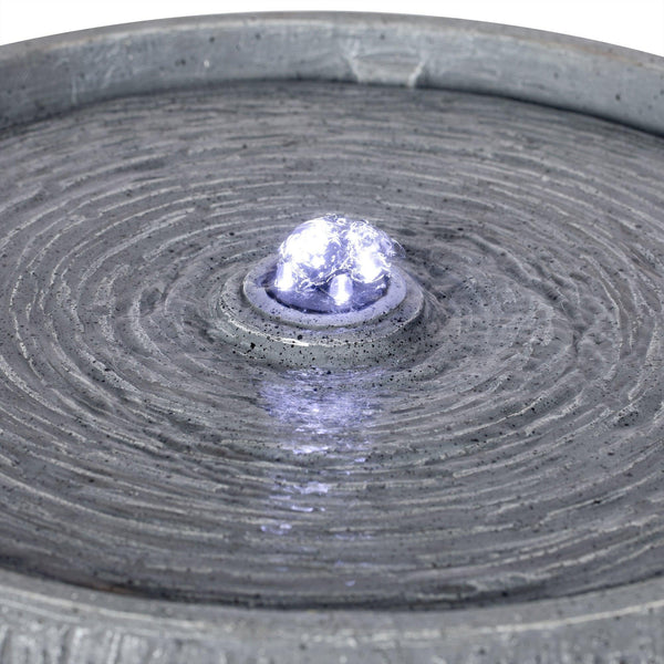 Resin Bubbler Fountain Outdoor Rippled Drum
