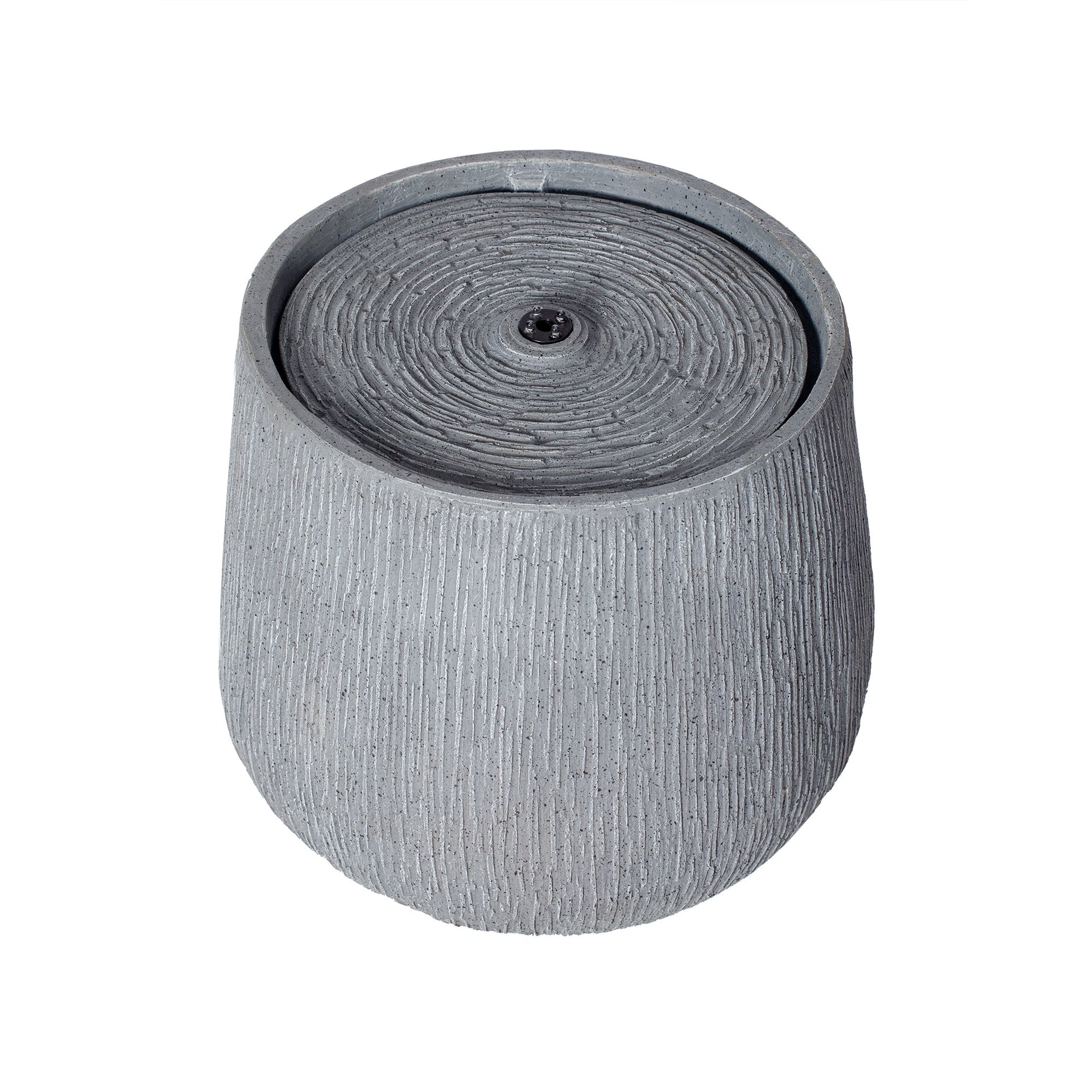 Resin Bubbler Fountain Outdoor Rippled Drum