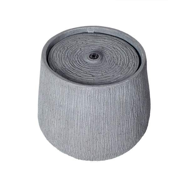 Resin Bubbler Fountain Outdoor Rippled Drum