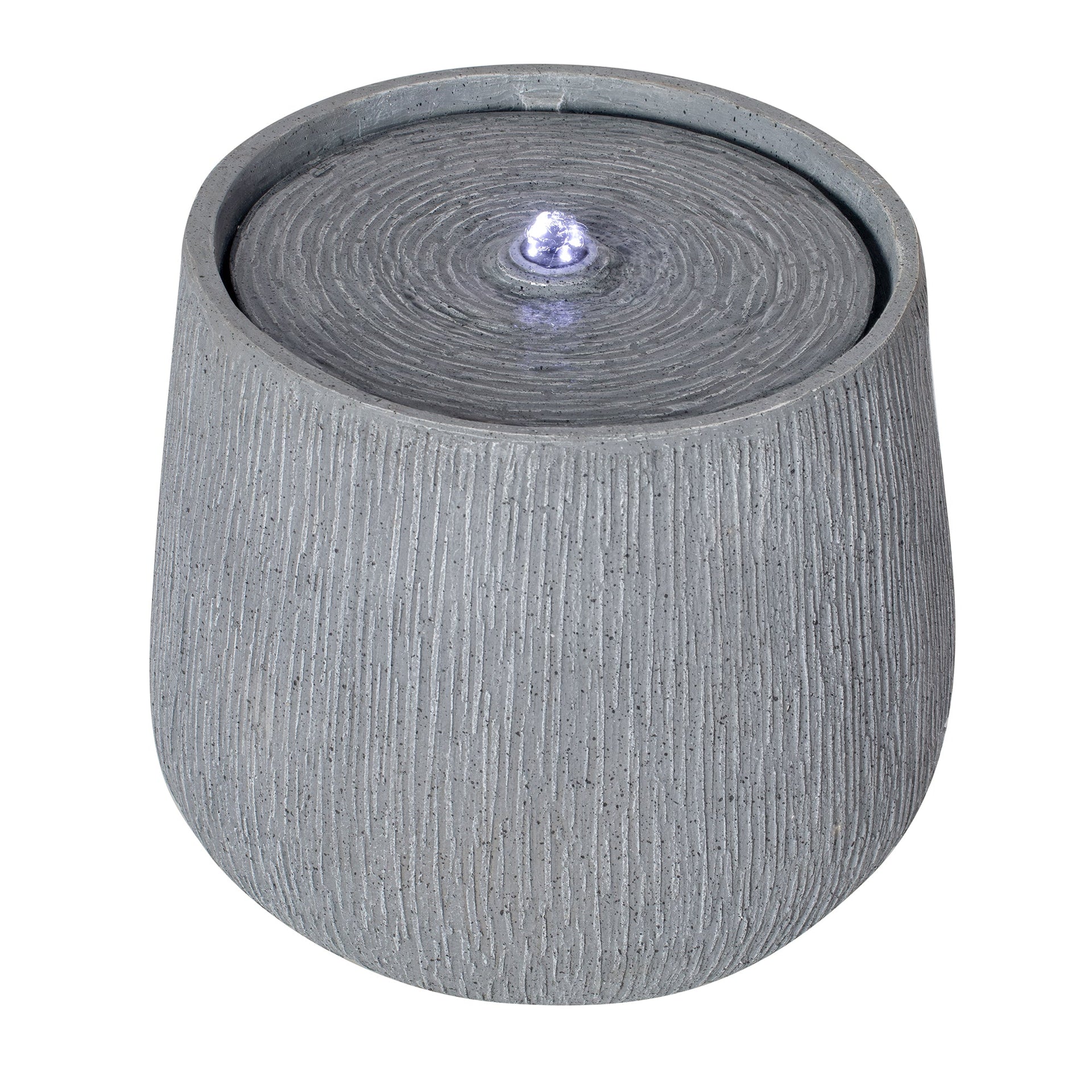Resin Bubbler Fountain Outdoor Rippled Drum