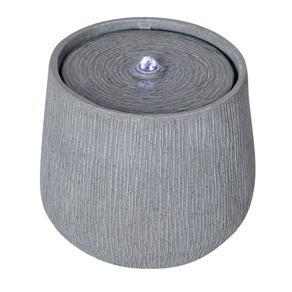 Resin Bubbler Fountain Outdoor Rippled Drum