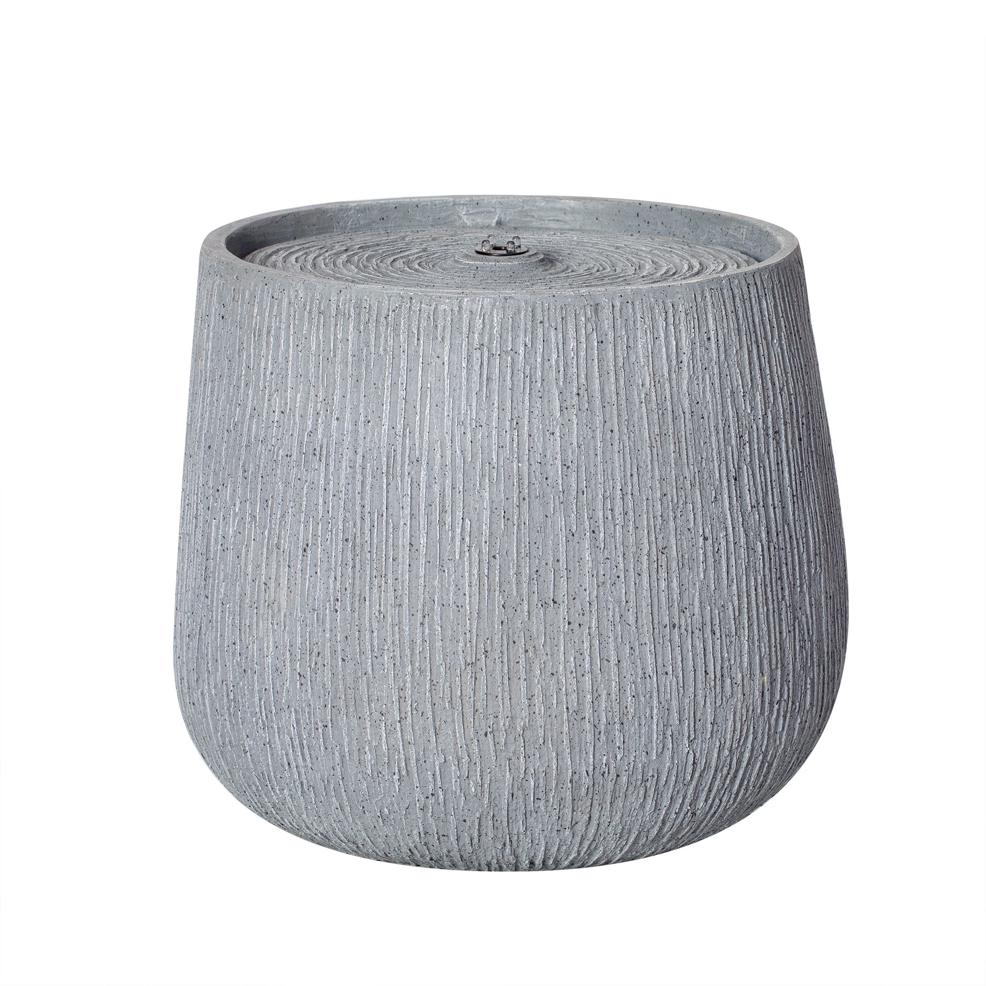Resin Bubbler Fountain Outdoor Rippled Drum