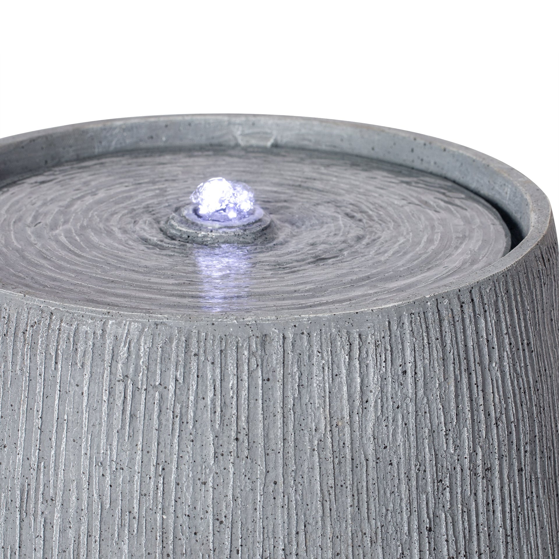 Resin Bubbler Fountain Outdoor Rippled Drum