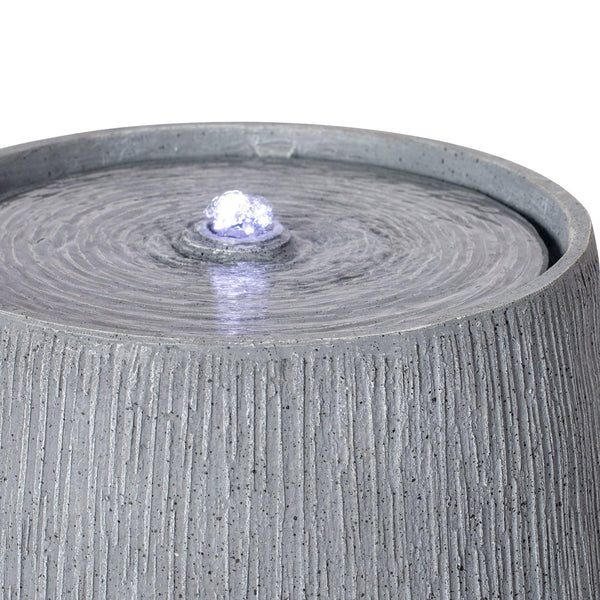 Resin Bubbler Fountain Outdoor Rippled Drum