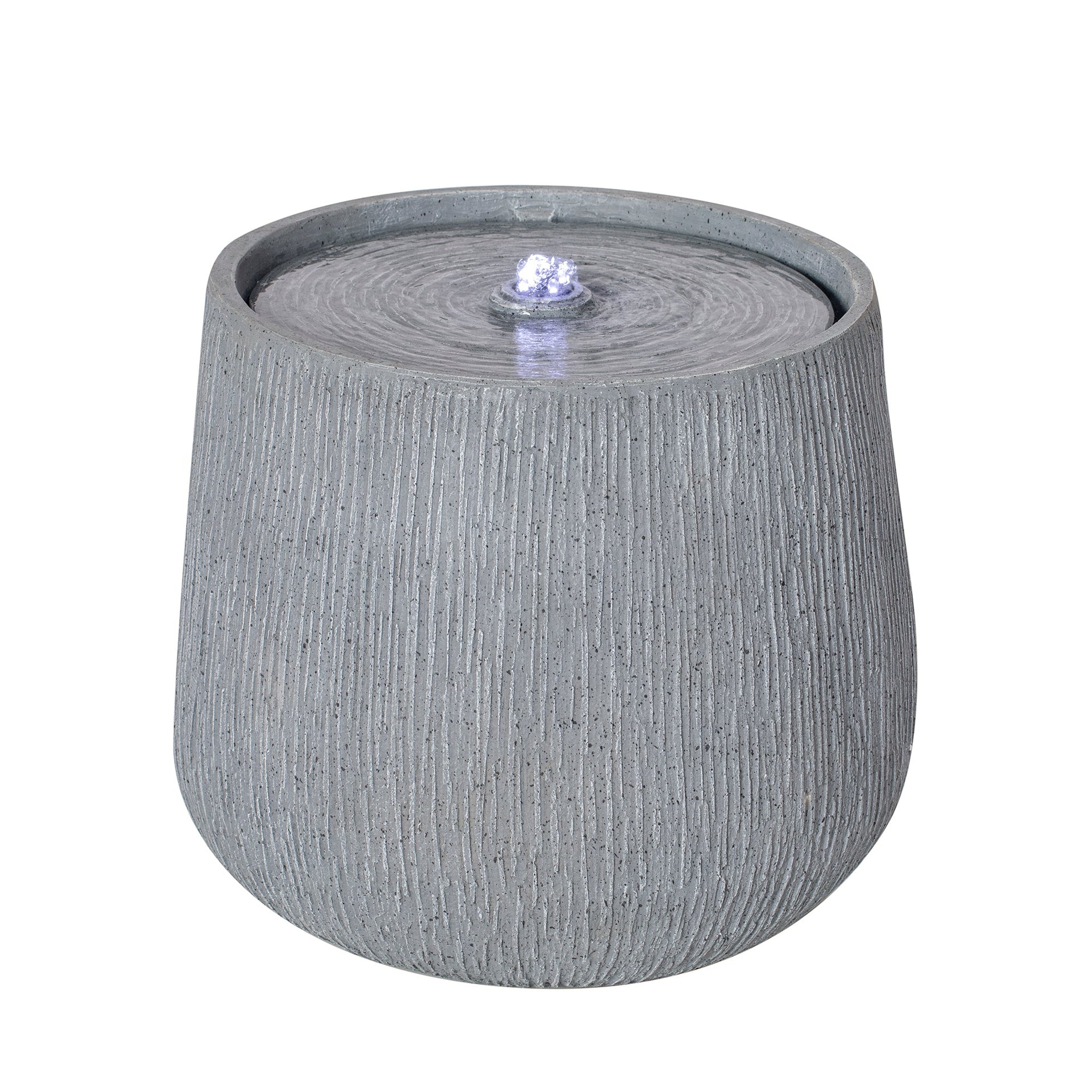 Resin Bubbler Fountain Outdoor Rippled Drum