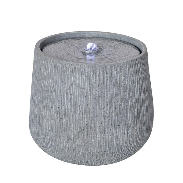Resin Bubbler Fountain Outdoor Rippled Drum