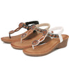 Rivet Decor Toe Post Wedge Sandals