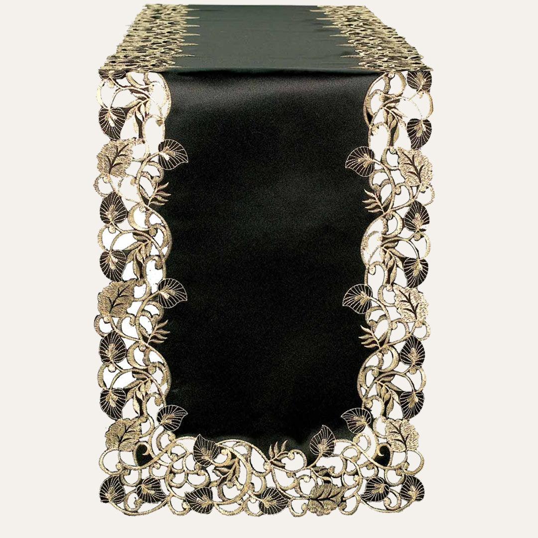 Black Gold Table Runner – Midnight Gold, 14x108 Inch