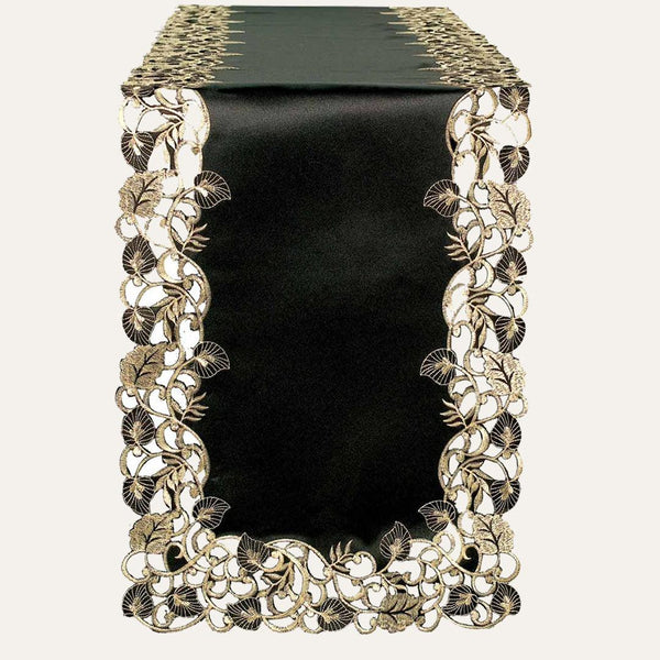 Black Gold Table Runner – Midnight Gold, 14x108 Inch