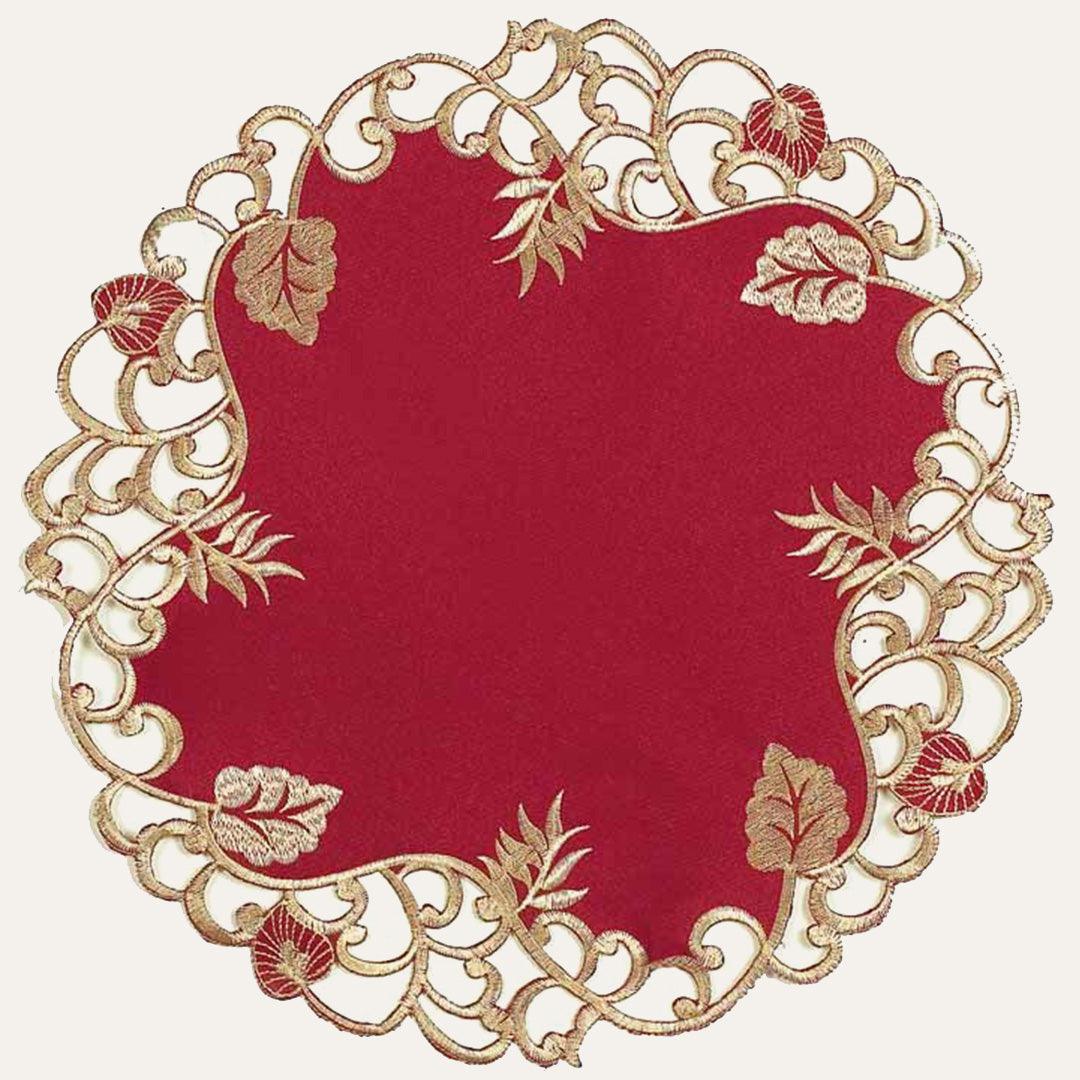Burgundy Gold Doilies – Royal Garnet, 15 Inch