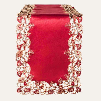 Burgundy Gold Table Runner – Royal Garnet, 14x108 Inch