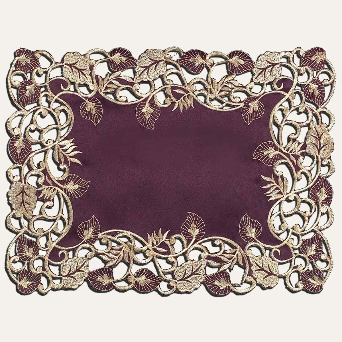 Purple Gold Placemats – Velvet Plum, 12x18 Inch