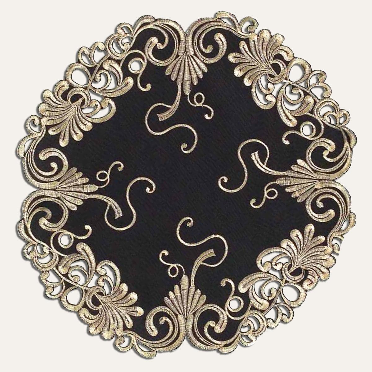 Black Gold Doilies – Golden Night, 15 Inch
