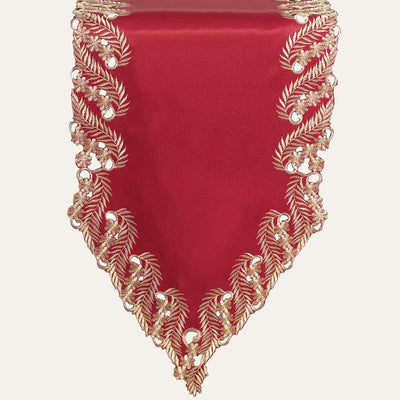 Burgundy Gold Table Runner – Wine Grace, 14x108 Inch