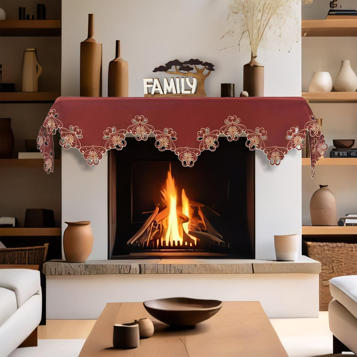 Red Mantel Scarf – Imperial Red, 18x90 Inch