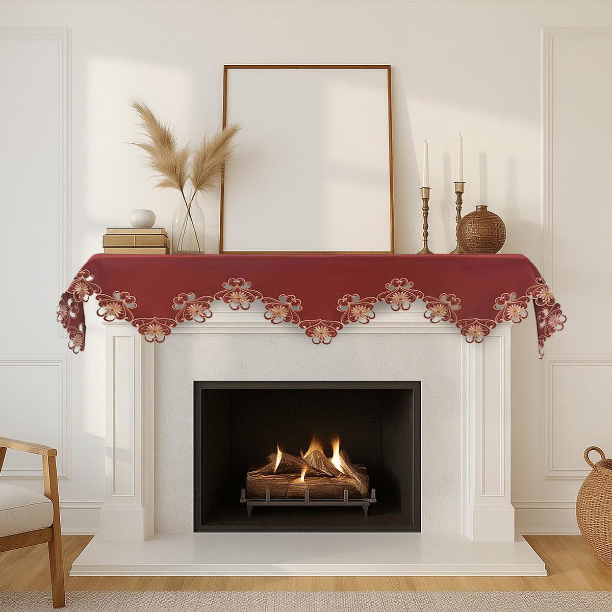 Red Mantel Scarf – Imperial Red, 18x90 Inch
