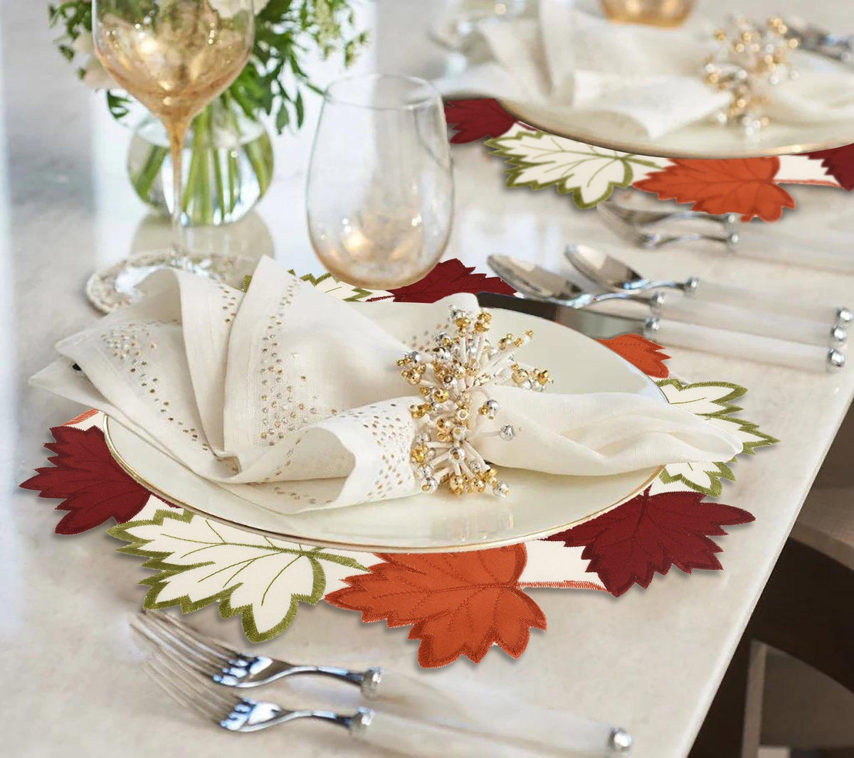 Cream White Doilies – Round Linen Placemats | Embroidered Dining Table Decor 15 Inch