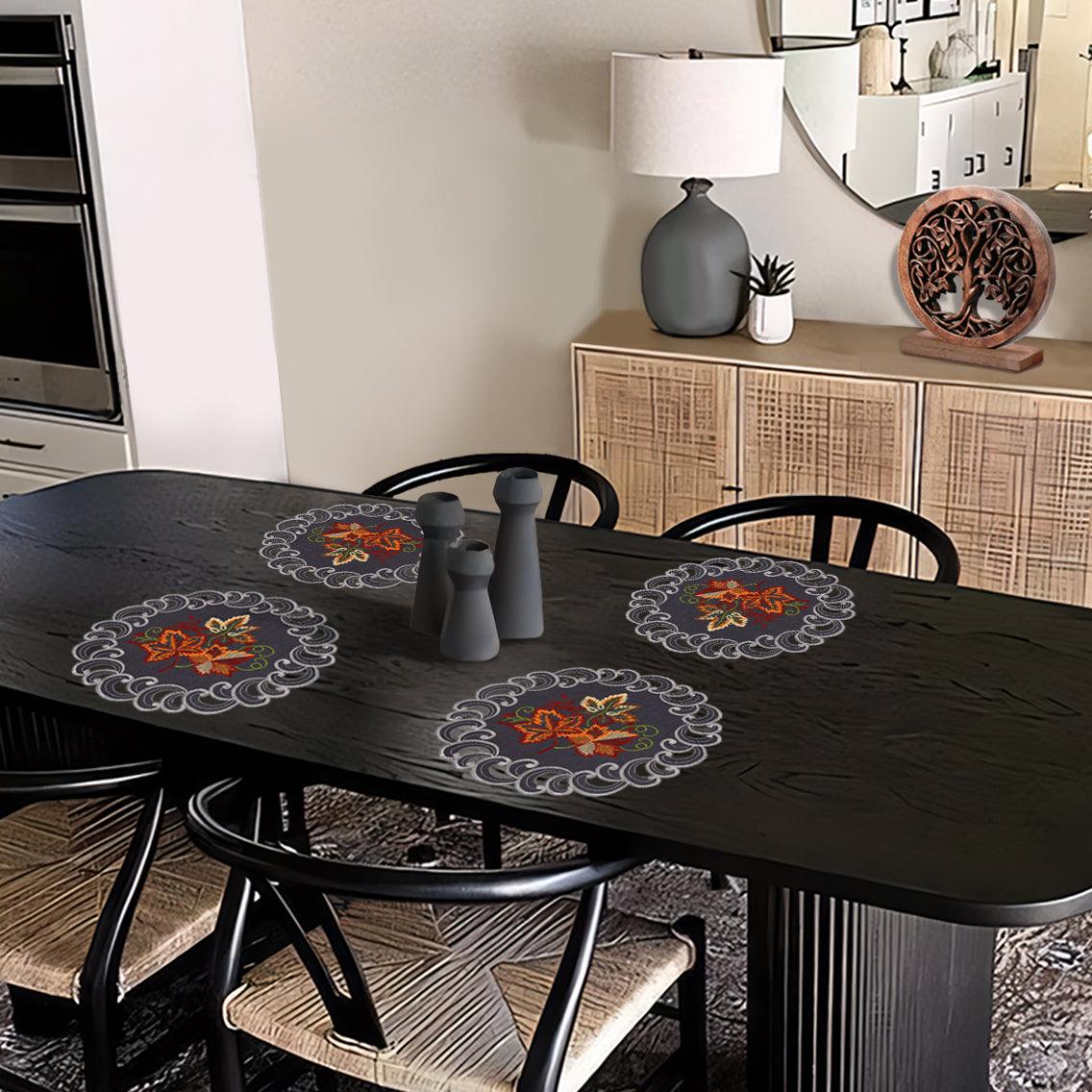 Gray Round Placemats – Aurora Charm, 15 Inch