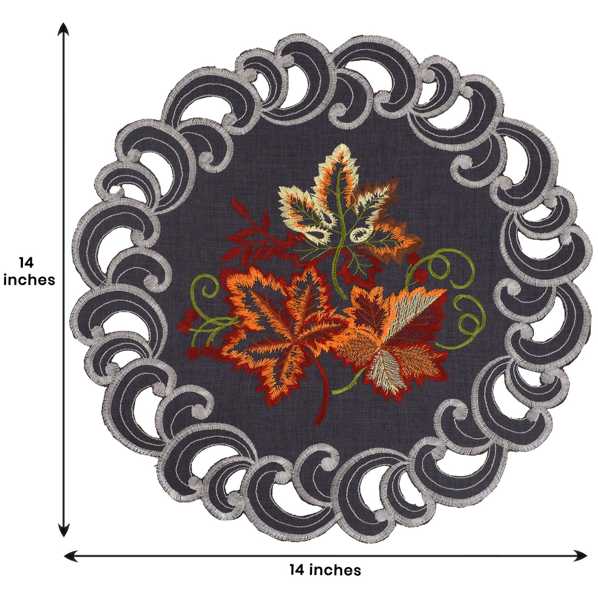 Gray Round Placemats – Aurora Charm, 15 Inch