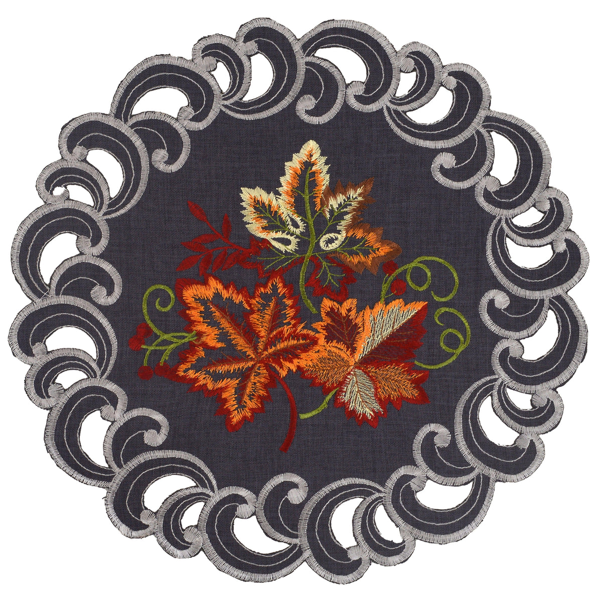 Gray Round Placemats – Aurora Charm, 15 Inch