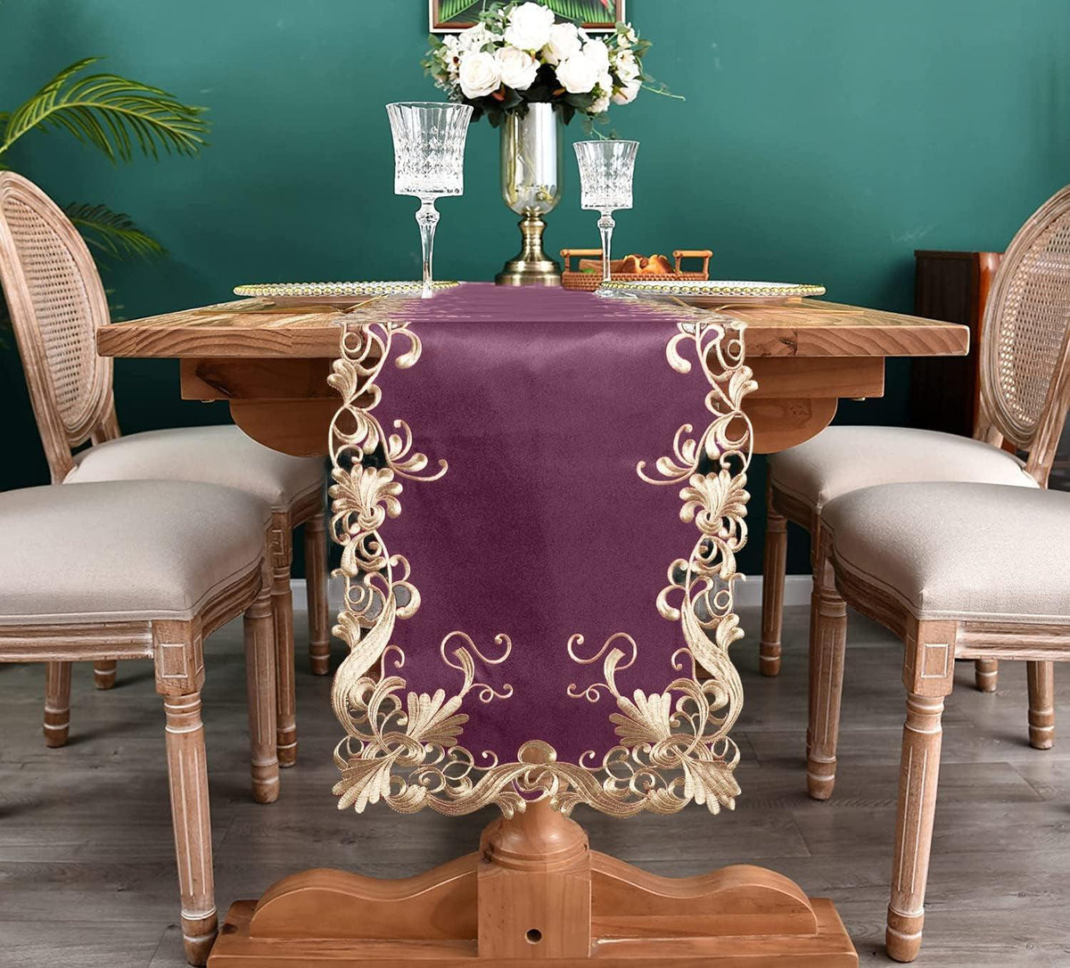 Purple Table Runner – Petal Amethyst, 14x108 Inch